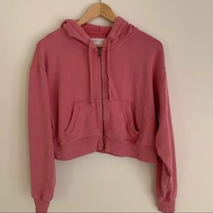 Aeropostale pink cropped zip hoodie